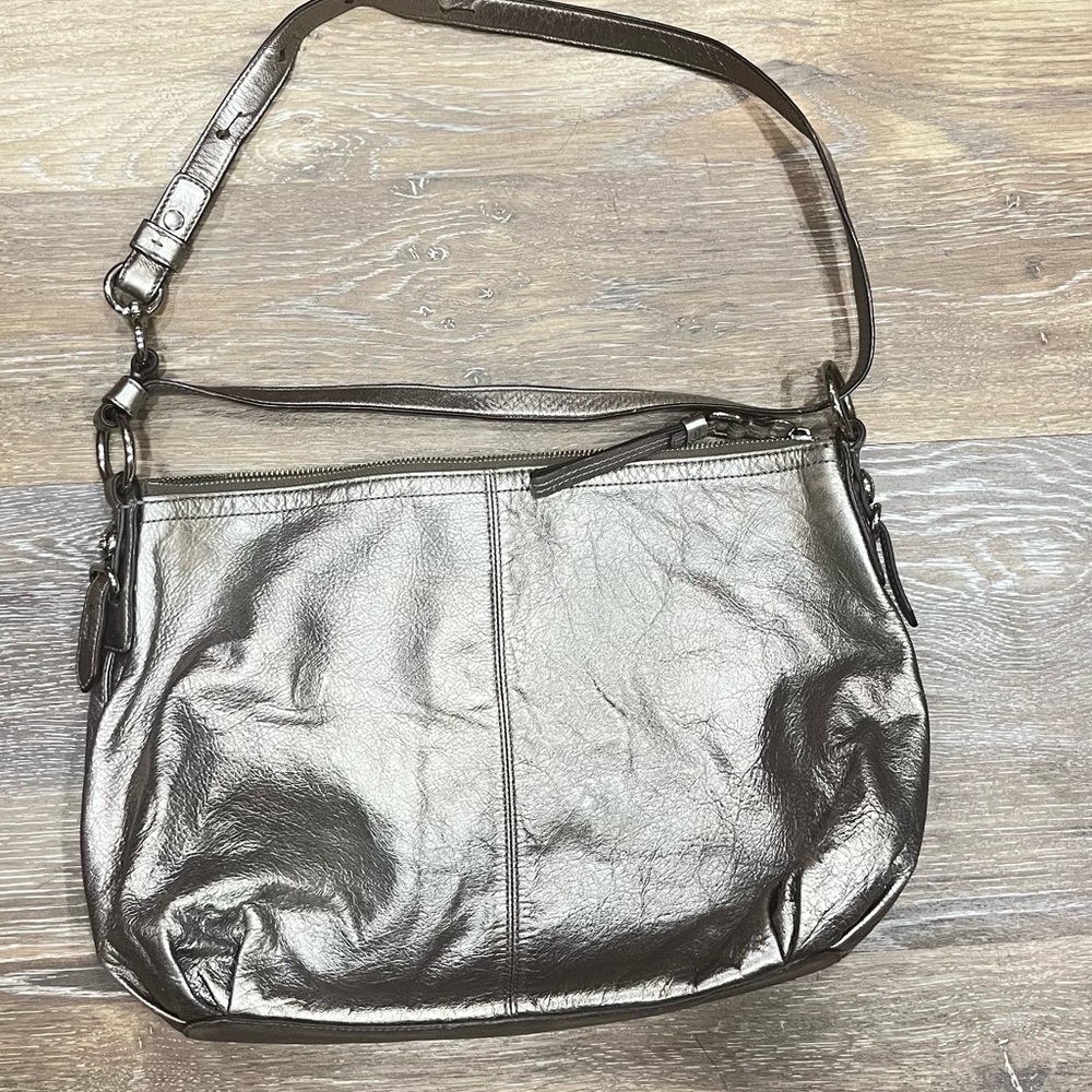 Coach Mia metallic convertible shoulder bag